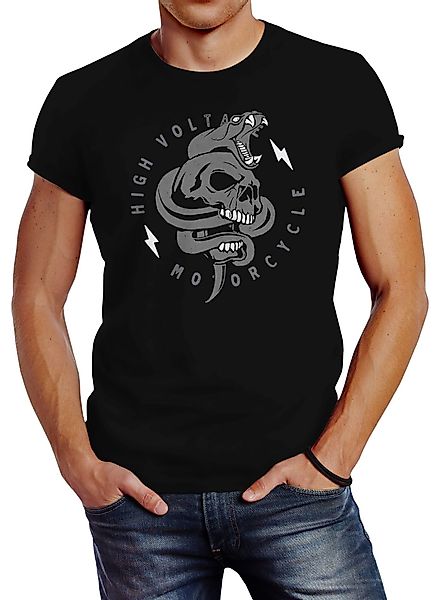 Neverless Print-Shirt Herren T-Shirt Totenkopf Print günstig online kaufen
