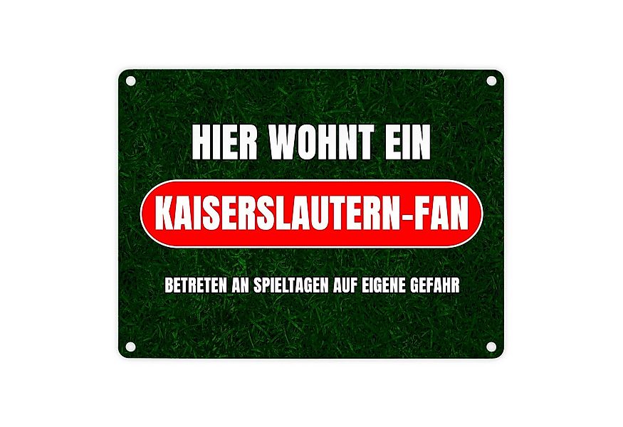speecheese Metallschild Hier wohnt ein Kaiserslautern Fan Metallschild in 1 günstig online kaufen