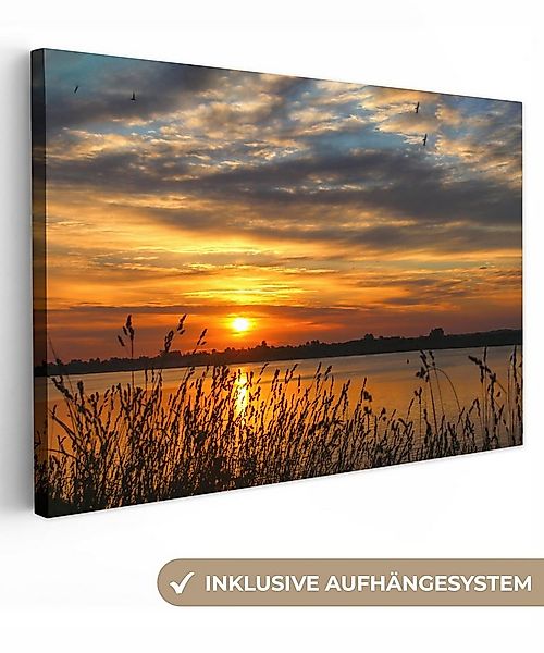 OneMillionCanvasses® Leinwandbild Sonnenuntergang - Meer - Horizont - Himme günstig online kaufen