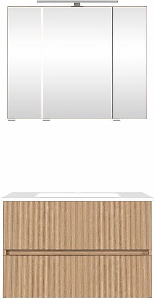 welltime Badmöbel-Set "80 cm breit, Badmöbel mit LED-Beleuchtung", Held Möb günstig online kaufen