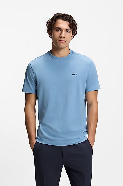 BOSS GREEN Rundhalsshirt "Tee" mit gummiertem Kontrast-Logo günstig online kaufen