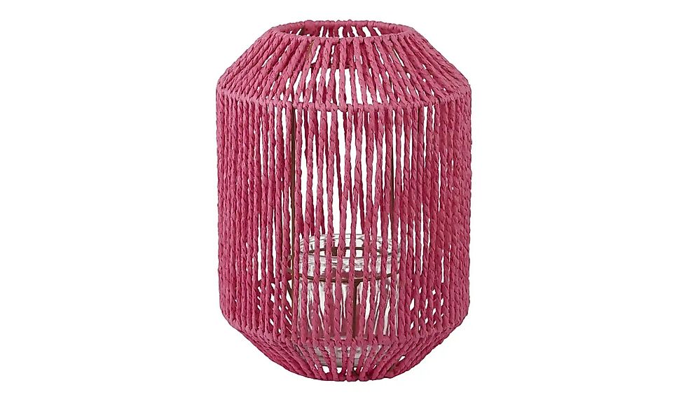 HOME STORY Laterne   ¦ rosa/pink ¦ Metall,Glas,Papier ¦ Maße (cm): H: 30  Ø günstig online kaufen