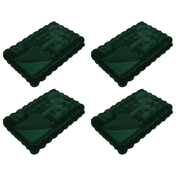 vidaXL Kunstfell Kaninchenfell Decke 4 Stk Dunkelgrün 150 x 220 cm 42021822 günstig online kaufen