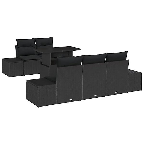 vidaXL Sofa Set mit Kissen 6-Tlg Schwarz Poly-Rattan 3349099 günstig online kaufen