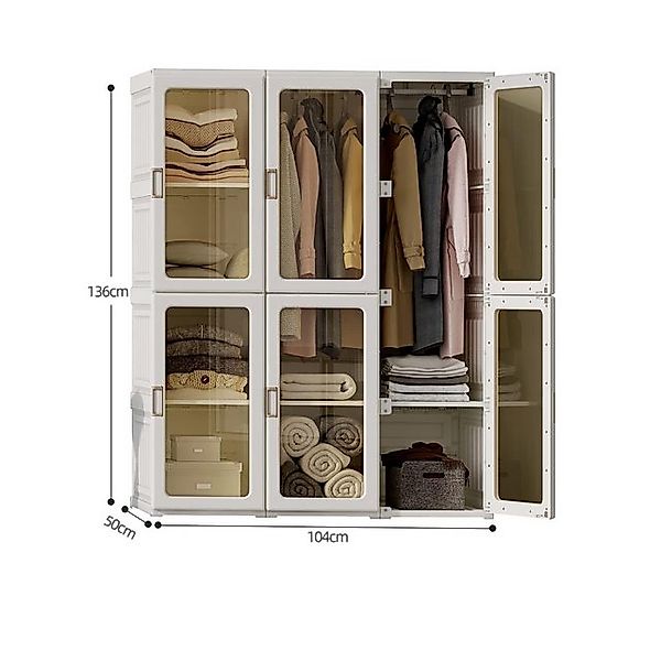 Dripex Kleiderschrank Faltbarer Schrank Mehrzweckschrank mit magnetische Tü günstig online kaufen