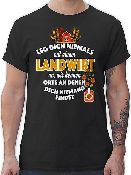 Shirtracer T-Shirt Leg dich niemals mit einem Landwirt an Landwirt Geschenk günstig online kaufen