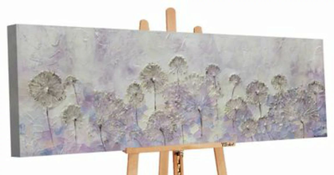 YS-Art™ Gemälde YS-Art Handgemaltes Acryl Gemälde „Frühlingsblumen“ in Lila günstig online kaufen