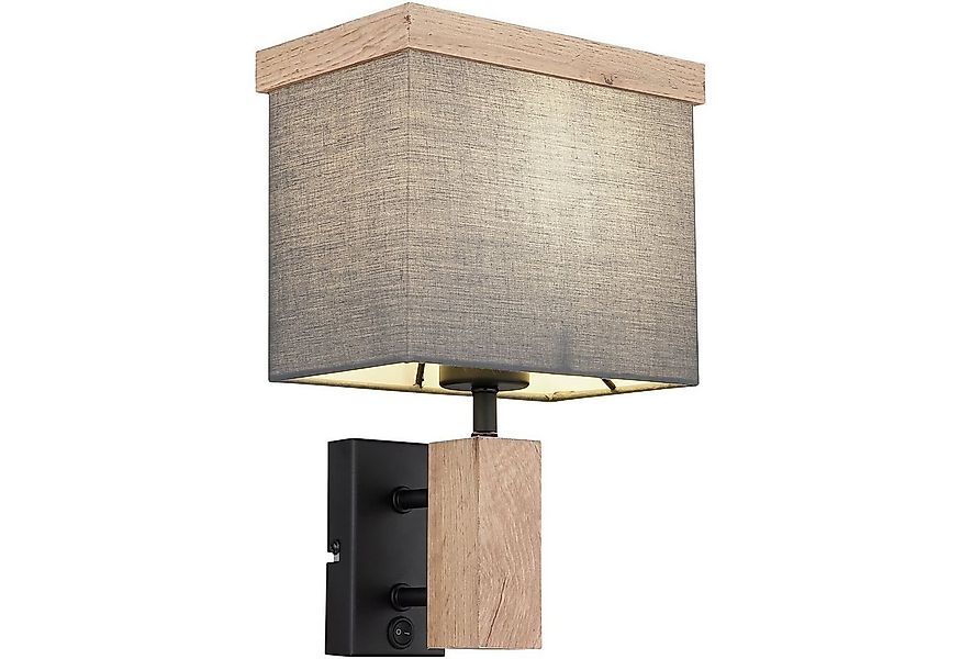 GLOBO LIGHTING Wandleuchte Wandleuchte Innen mit Schalter Stoff Grau Wandla günstig online kaufen