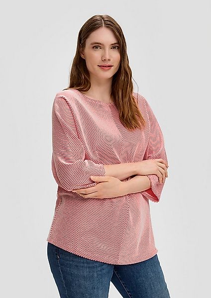 s.Oliver 3/4-Arm-Shirt T-Shirt Shirt mit Streifenstruktur günstig online kaufen