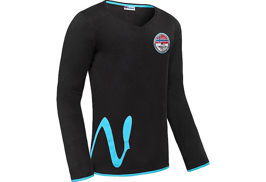 Nebulus Langarmshirt VEIT, P5373 - Herren, schwarz-türkis, XXL günstig online kaufen