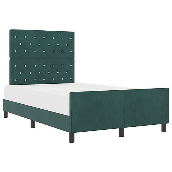 vidaXL Bett Bettgestell Dunkelgrün 120x200 cm Samt (1-tlg) günstig online kaufen
