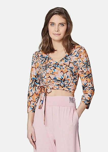 MADELEINE 3/4-Arm-Shirt "Wickelshirt Wickelshirt mit floralem Unikat-Print" günstig online kaufen
