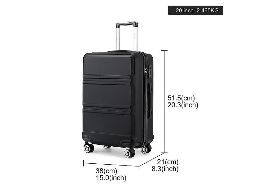 KONO Kofferset 3-teiliges Reiseset: Trolley-Koffer + Handtasche, (3 tlg) günstig online kaufen