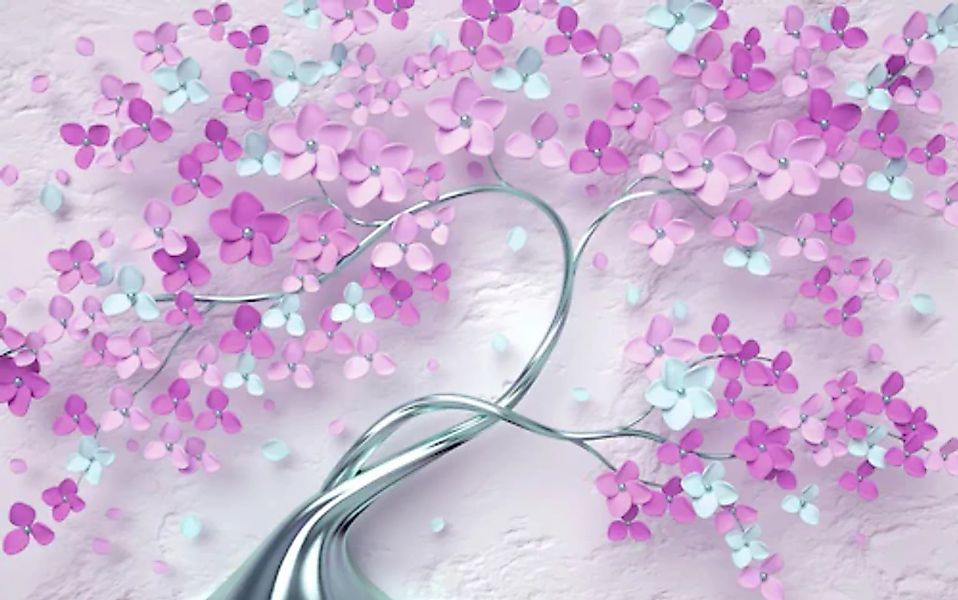 Papermoon Fototapete »Blumen Baum lila blau« günstig online kaufen