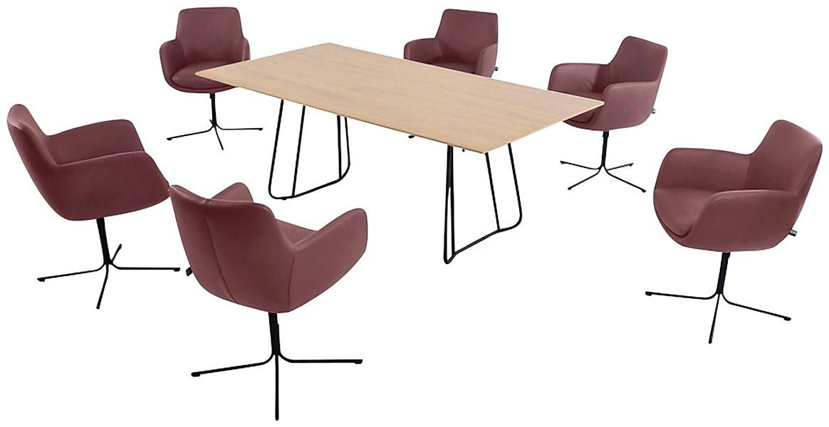 K+W Komfort & Wohnen Drehstuhl "Pego", Leder CLOUD, filigranem 4-Fuß-Gestel günstig online kaufen