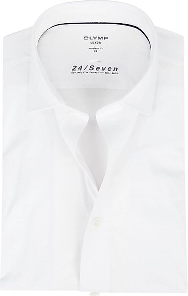 OLYMP Luxor Jersey Stretch Shirt 24/Seven Weiß - Größe 47 günstig online kaufen