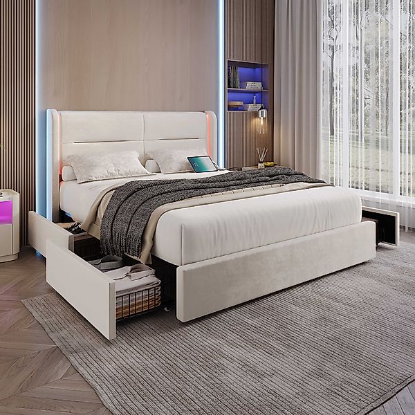 BlingBin Polsterbett Stauraumbett Funktionsbett Jugendbett (1-tlg., günstig online kaufen