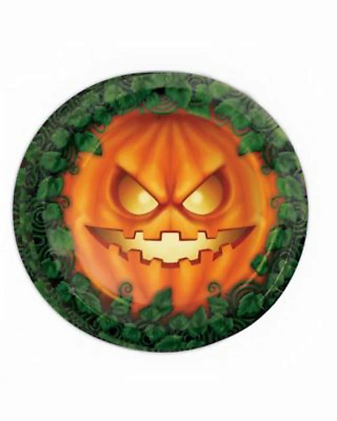 Party Einweg Teller mit Kürbis Motiv 8 Stück Halloween Partydeko orange  Ki günstig online kaufen