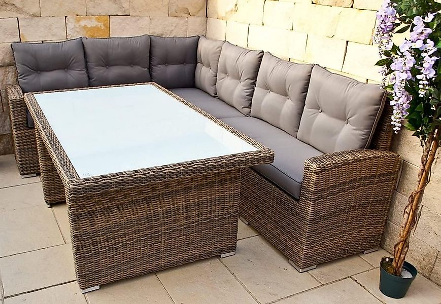 Ragnarök Möbel-Design Gartenlounge-Set Dining Lounge Wieland M, (Set, Eckso günstig online kaufen