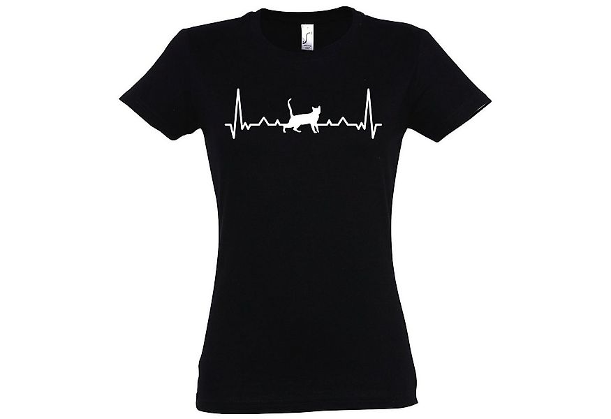 Youth Designz T-Shirt Heartbeat Katze Damen Shirt mit trendigem Frontprint günstig online kaufen