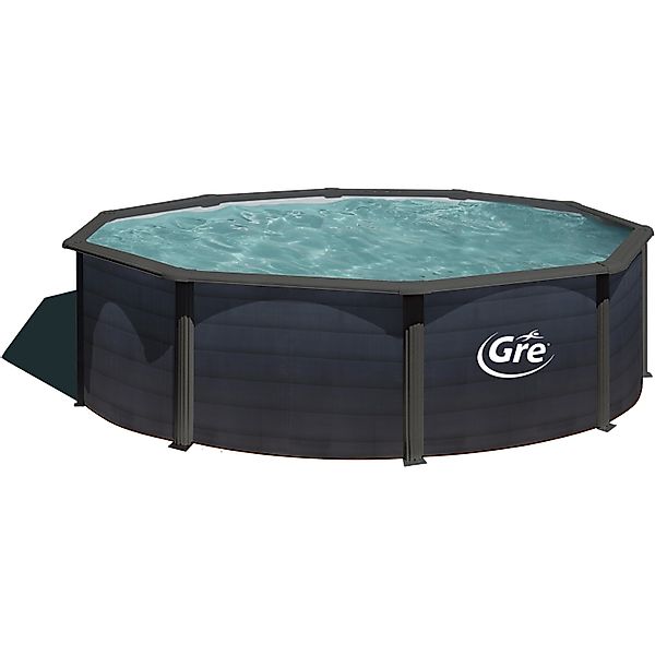 Gre Stahlwand-Pool Kea Ø 460 cm x 120 cm Rund Graphit günstig online kaufen