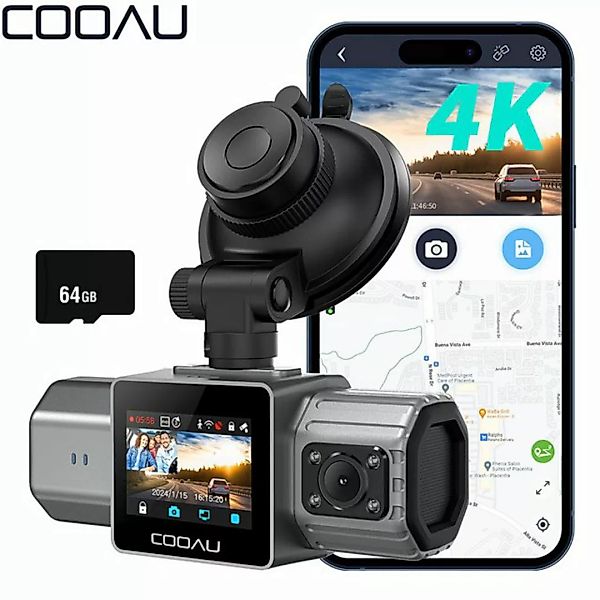 COOAU Dashcam Auto Vorne Hinten 4K/2,5K WiFi Dash Cam mit 64GB SD Karte Das günstig online kaufen