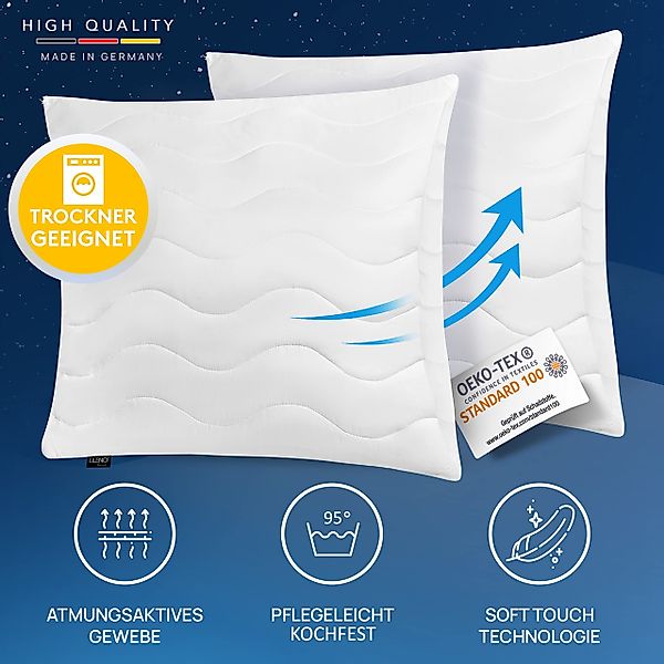 LILENO HOME Kopfkissen - gestepptes Kissen in verschiedenen Größen - Made i günstig online kaufen