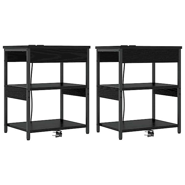 vidaXL Nachttisch 2 Stk Schwarze Eiche Holzwerkstoff 859536 günstig online kaufen