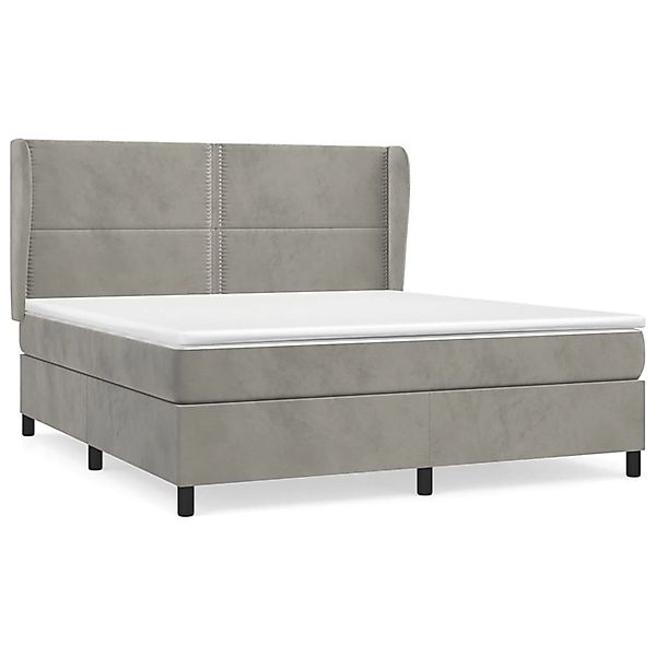 vidaXL Boxspringbett mit Matratze Hellgrau 180x200 cm Samt1393956 günstig online kaufen