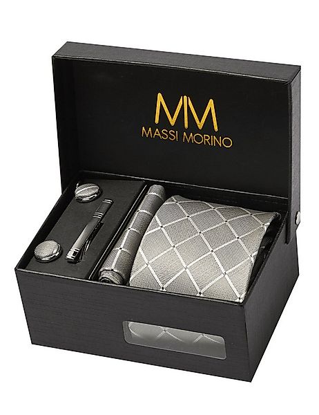 Massi Morino Krawatte (1-St) mit Einstecktuch, Manschettenknöpfen und Krawa günstig online kaufen