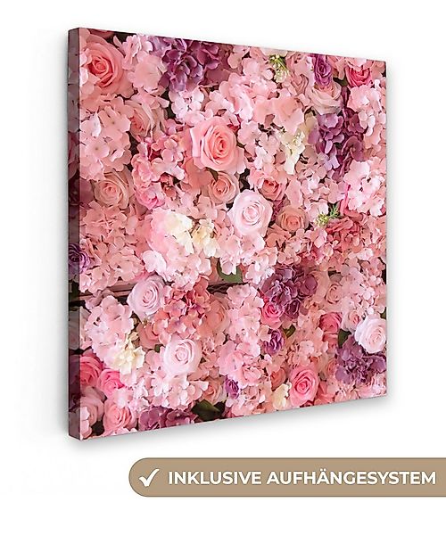 OneMillionCanvasses® Leinwandbild Blumen - Rosa - Rosen, Fotodruck (1 St), günstig online kaufen