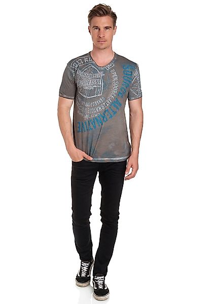 Rusty Neal T-Shirt, mit Strasssteinen und Frontprint günstig online kaufen
