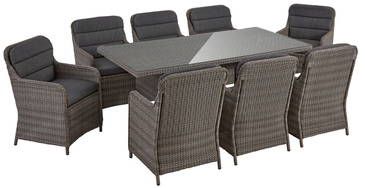 KONIFERA Garten-Essgruppe "Kairo" Set, 8x Sessel, 1x Tisch 200x100x74 cm, i günstig online kaufen