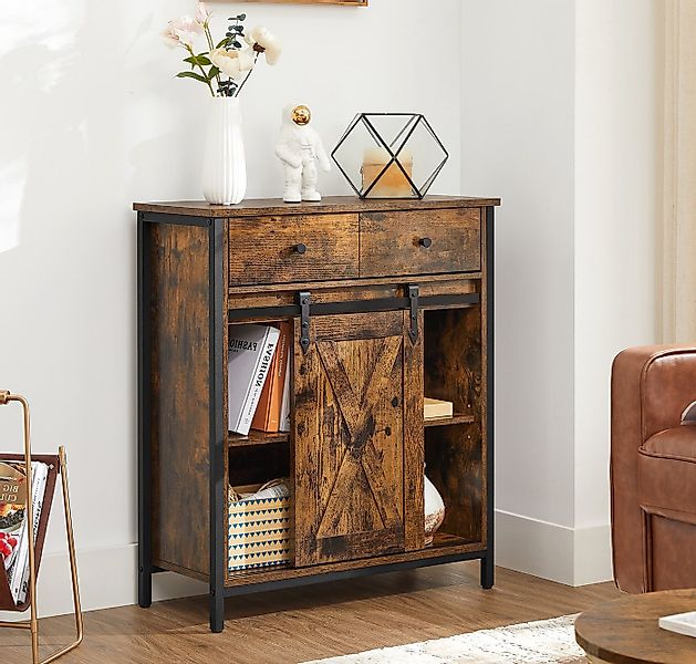 VASAGLE Sideboard Kommode, 70 x 30 x 80 cm, mit Schublade, mit Schiebetür günstig online kaufen