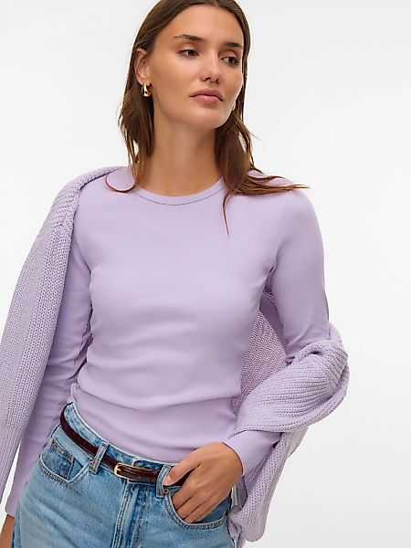Vero Moda Langarmshirt "VMCHLOE LS SHORT TOP JRS NOOS" Baumwollmischung günstig online kaufen