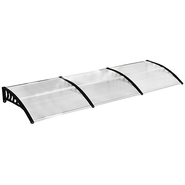 Outsunny Vordach Überdachung 90 x 295 cm mit UV-Schutz aus Polycarbona Weiß günstig online kaufen