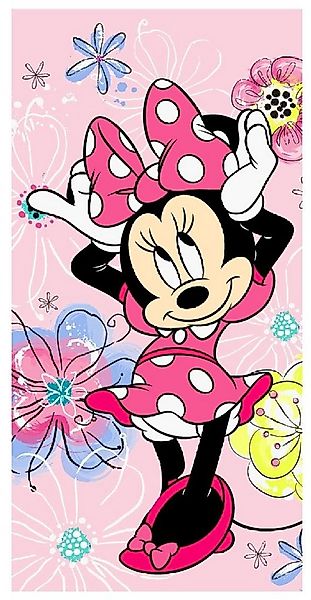 Jerry Fabrics Badetuch Disney Minnie Maus Handtuch Badetuch Blumen 70 x 140 günstig online kaufen