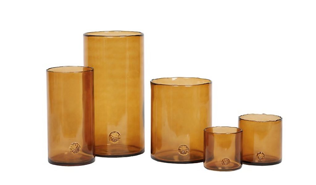 Zylinder mit Boden - Dekoglas amber organic orange Höhe 30 cm, Ø 15 cm günstig online kaufen