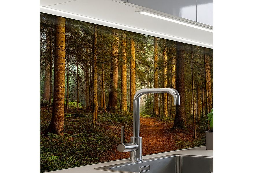 KitchenYeah Küchenrückwand selbstklebend Wald - Natur - Bäume - Landschaft günstig online kaufen