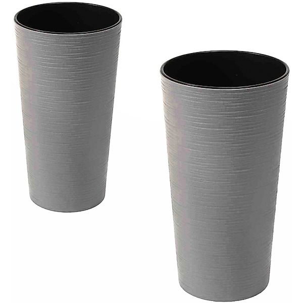 Siena Garden Pflanzgefäß Set 2 teilig Eco Locon Grau Ø 30 cm x 57 cm günstig online kaufen