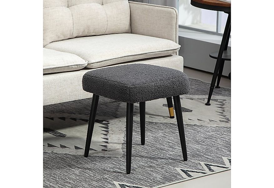 HOMCOM Fußhocker Schminkhocker Fußstütze mit Kaschmir-Optik (Hocker, 1 St., günstig online kaufen