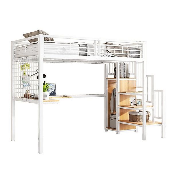 REDOM Kinderbett Eisenbett Gästebett Hochbett (mit Kleiderschrank & Tisch, günstig online kaufen
