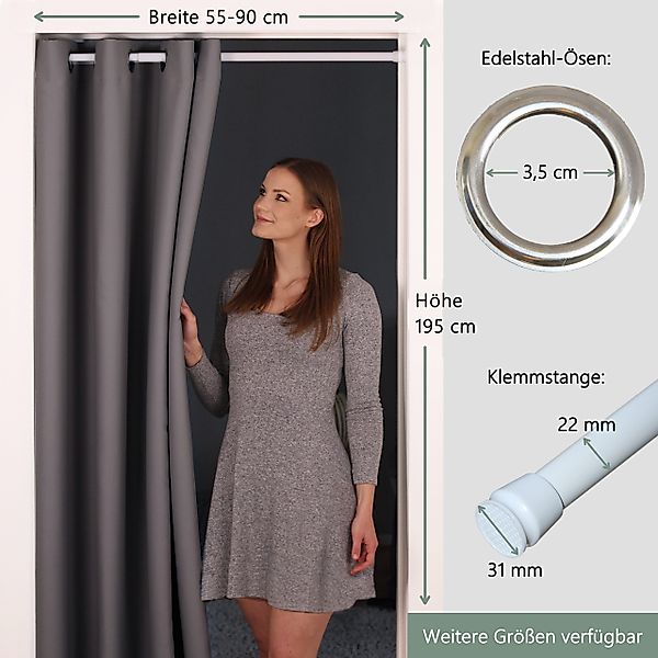 tinycurtains Türvorhang mit Stange weiß 55-90 günstig online kaufen
