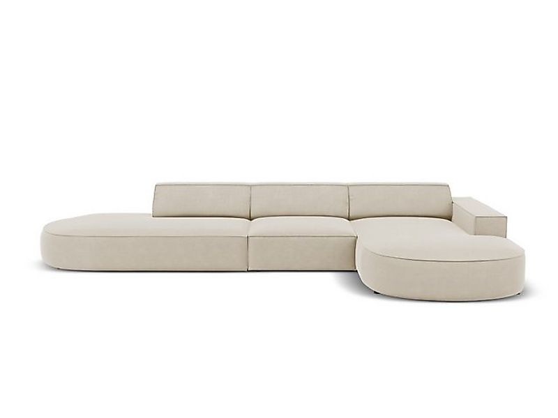Micadoni Ecksofa Jodie, 4-Sitzer offen runde Recamiere günstig online kaufen