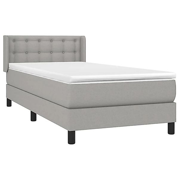 vidaXL Boxspringbett mit Matratze Hellgrau 90x190 cm Stoff 3129993 günstig online kaufen