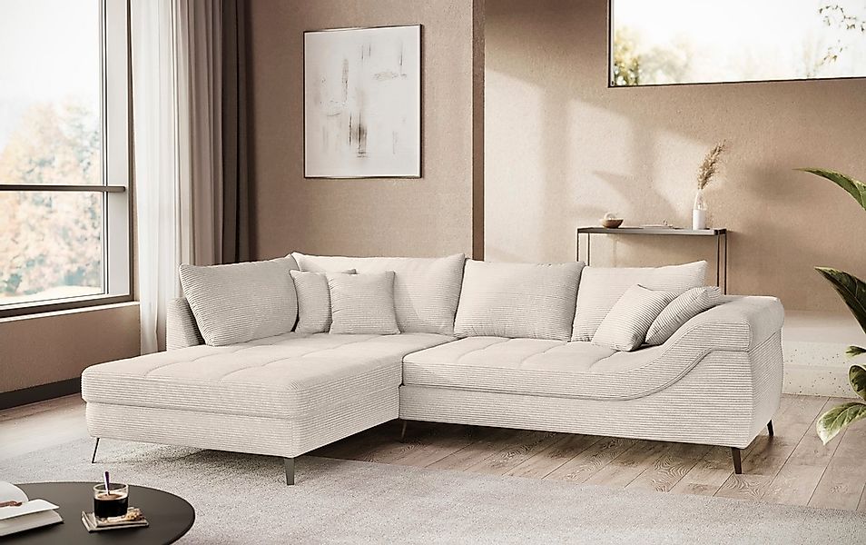 Mr. Couch Ecksofa »Portofino L-Form«, 4 Bezugsqualitäten, 13,5 cm hohe Meta günstig online kaufen