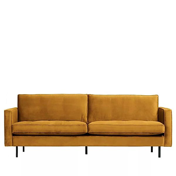 Sofa in Ocker Samt Retro Design günstig online kaufen
