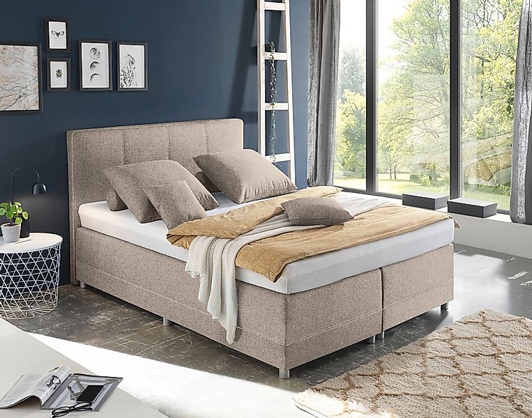 ED EXCITING DESIGN Boxspringbett "Luanda", wahlweise mit Matratze und Toppe günstig online kaufen