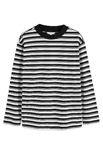 Next Langarmshirt Langärmeliges Rundhals-T-Shirt mit Streifen (1-tlg) günstig online kaufen