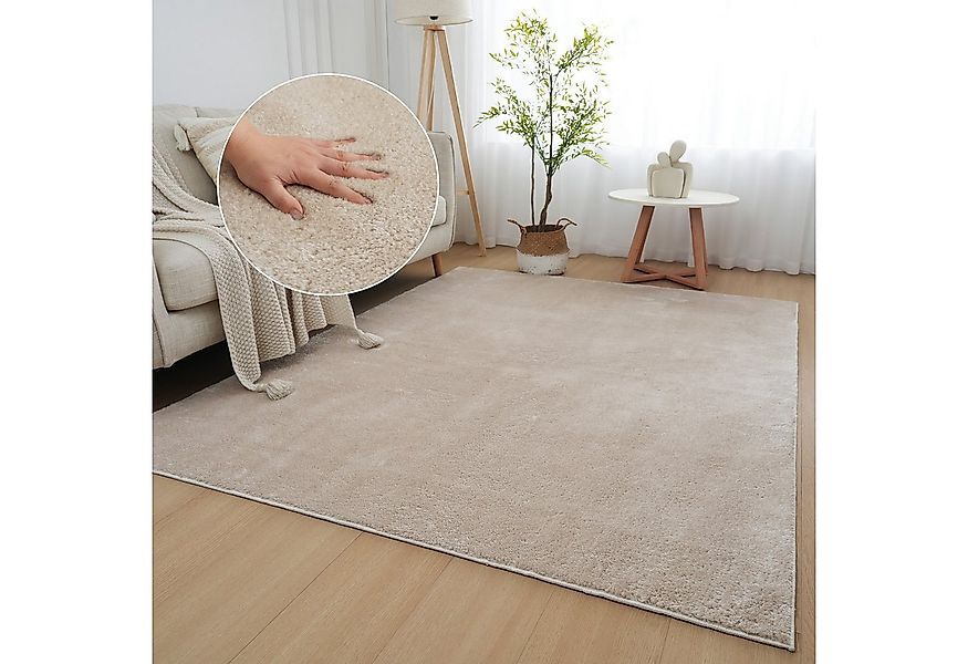 my home Teppich Cali, weich, modern, waschbar, rechteckig, Höhe: 16 mm, Uni günstig online kaufen